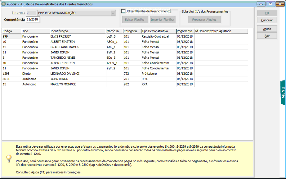 eSocial_Ajuste_Demonstrativos