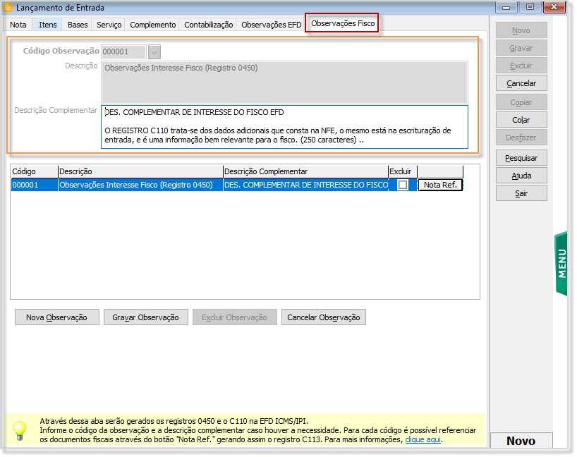 fiscal_lançamento_entrada_obsfisco